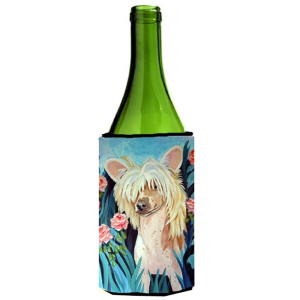 Carolines Treasures Chinese Crested Wine bottle sleeve Hugger - 24 oz. - 7087LITERK