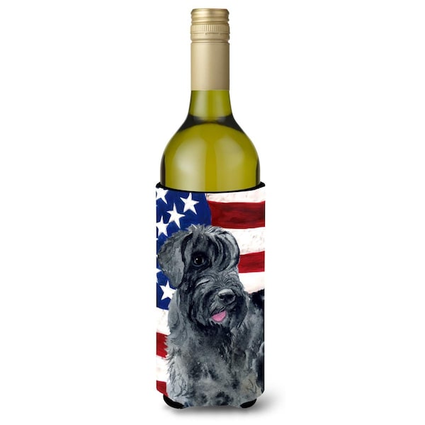 Carolines Treasures Giant Schnauzer Patriotic Wine Bottle Beverge Insulator Hugger - BB9660LITERK