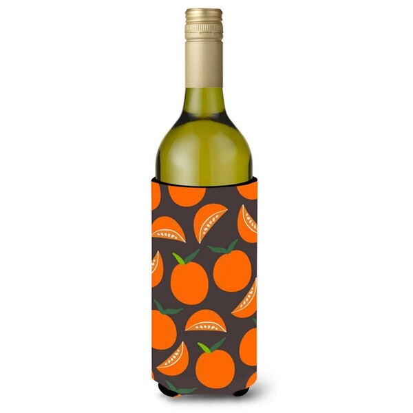 Carolines Treasures Orange on Grey Wine Bottle Beverge Insulator Hugger - BB5142LITERK
