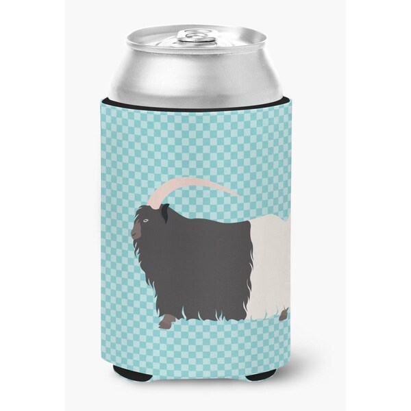 Carolines Treasures Welsh Black-Necked Goat Blue Check Can or Bottle Hugger - BB8061CC