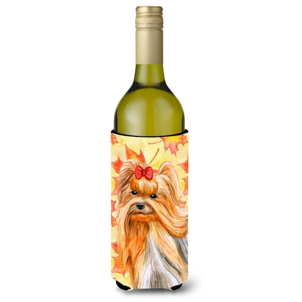 Carolines Treasures Yorkshire Terrier Fall Wine Bottle Beverge Insulator Hugger - BB9946LITERK