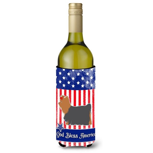 Carolines Treasures USA Patriotic Yorkshire Terrier Yorkie Wine Bottle Beverge Insulator Hugger - BB3334LITERK