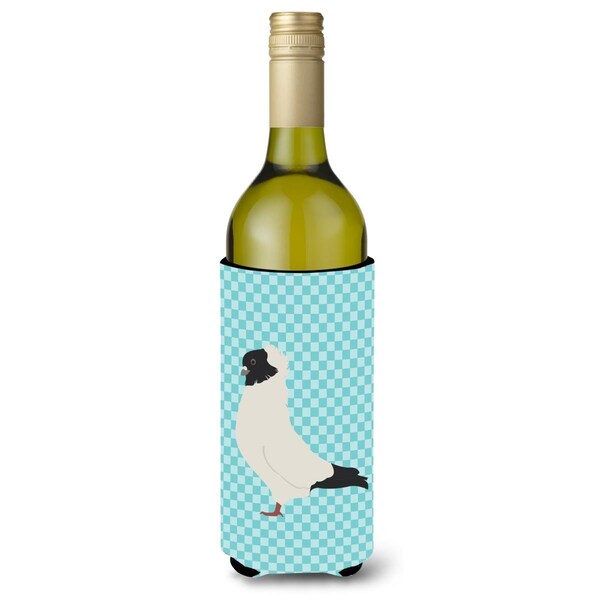 Carolines Treasures Nun Pigeon Blue Check Wine Bottle Beverge Insulator Hugger - BB8126LITERK
