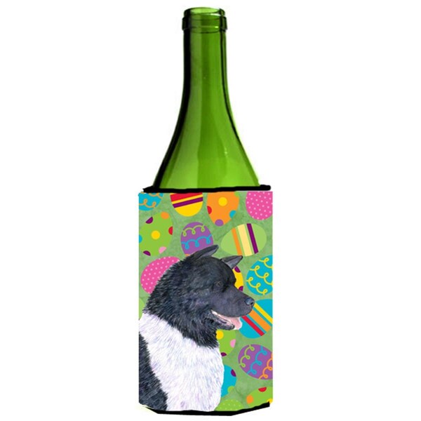 Carolines Treasures Akita Easter Eggtravaganza Wine bottle sleeve Hugger - 24 Oz. - SS4866LITERK