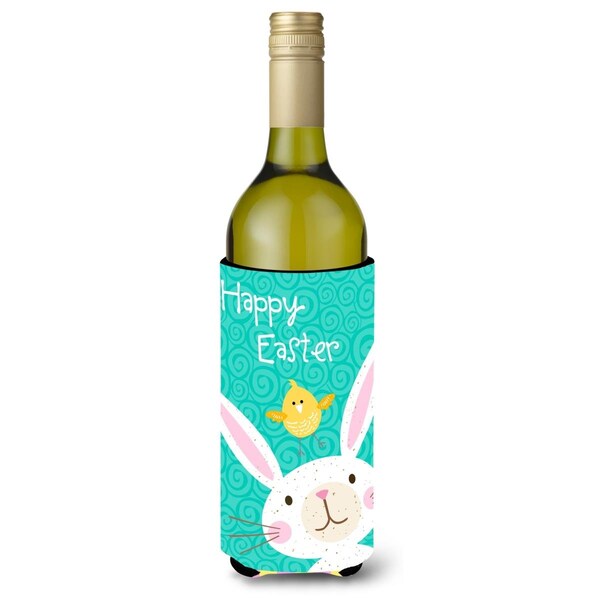 Carolines Treasures Happy Easter Rabbit Wine Bottle Beverage Insulator Hugger - VHA3032LITERK