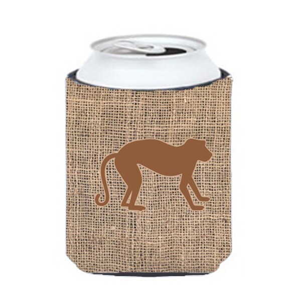 Carolines Treasures Monkey Burlap And Brown Can Or Bottle  Hugger - BB1128-BL-BN-CC