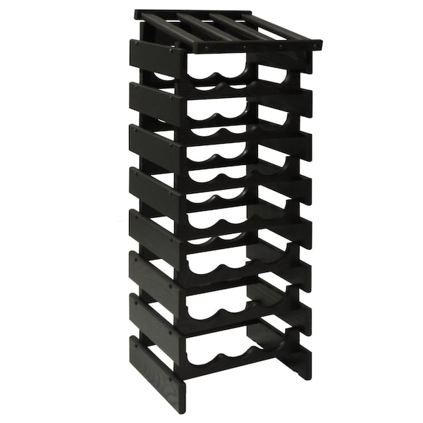 Wooden Mallet 24 Bottles Dakota Wine Rack with Display Top - Black - WRD37BK