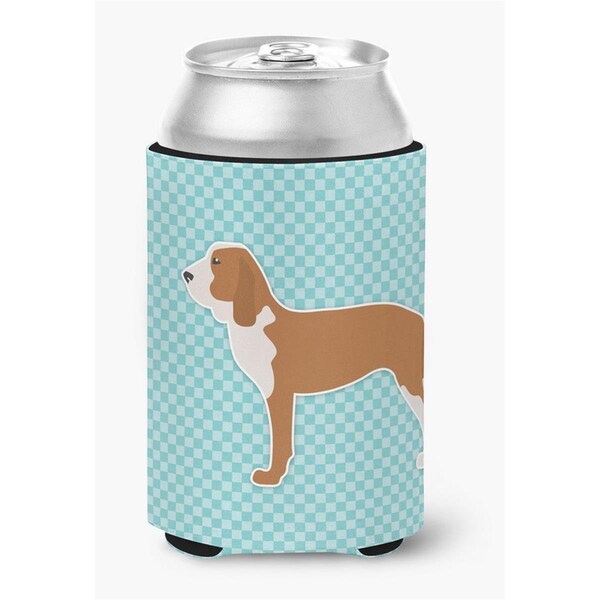 Carolines Treasures Spanish Hound Checkerboard Blue Can or Bottle Hugger - BB3691CC