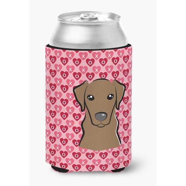 Carolines Treasures Chocolate Labrador Hearts Can or Bottle Hugger - BB5304CC