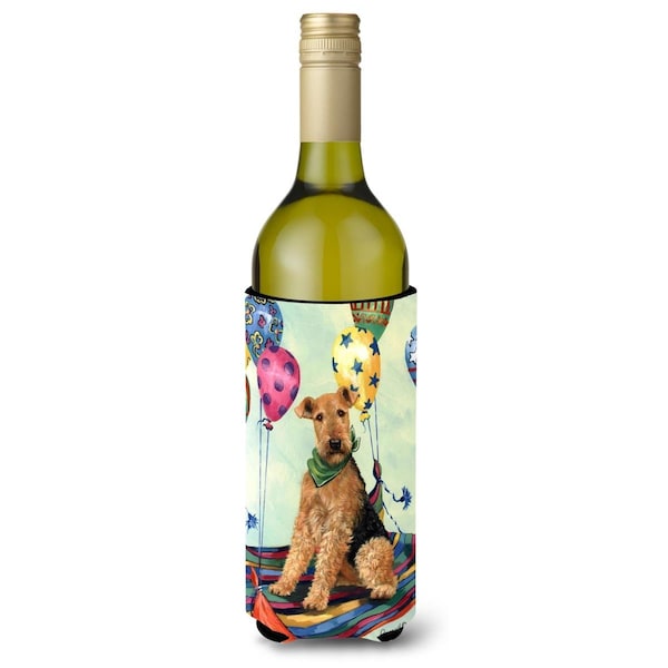 Carolines Treasures 24 oz Airedale High Flyer Wine Bottle Hugger - PPP3008LITERK