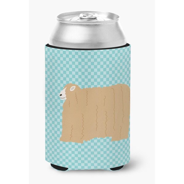 Carolines Treasures Lincoln Longwool Sheep Blue Check Can or Bottle Hugger - BB8145CC