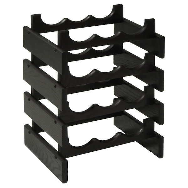 Wooden Mallet 12 Bottle Dakota Wine Rack - Black - WR34BK