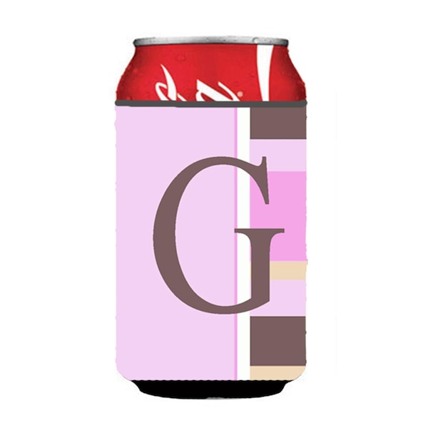 Carolines Treasures Letter G Initial Monogram - Pink Stripes Can or Bottle  Hugger - CJ1005-GCC