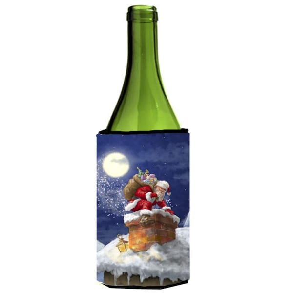 Carolines Treasures Christmas Santa Claus in the Chimney Wine Bottle Can cooler Hugger - APH5479LITERK