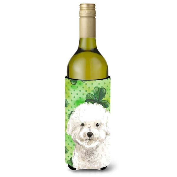 Carolines Treasures Shamrocks Bichon Frise Wine Bottle Beverge Insulator Hugger - CK1814LITERK