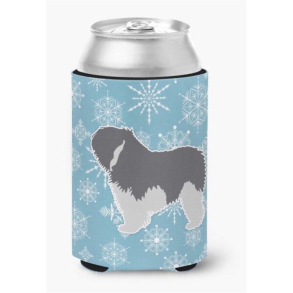 Carolines Treasures Winter Snowflake Polish Lowland Sheepdog Dog Can or Bottle Hugger - BB3532CC