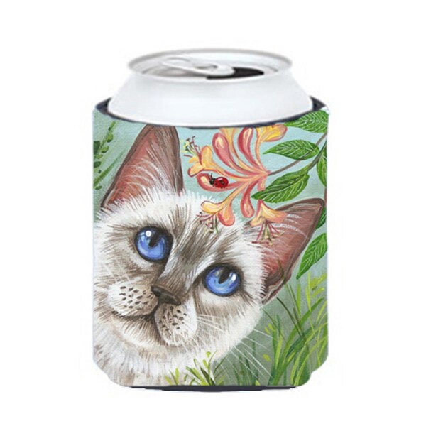 Carolines Treasures White Cat Saphire Eyes Can or Bottle Hugger - JYJ0173CC