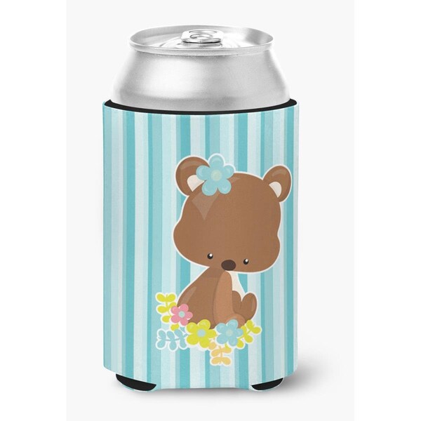 Carolines Treasures Bear with Flowers Can or Bottle Hugger - BB7096CC