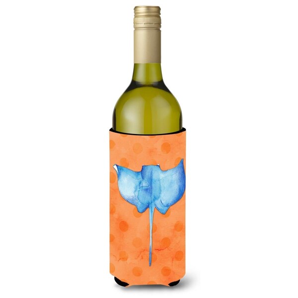 Carolines Treasures Sting Ray Orange Polkadot Wine Bottle Beverge Insulator Hugger - BB8238LITERK