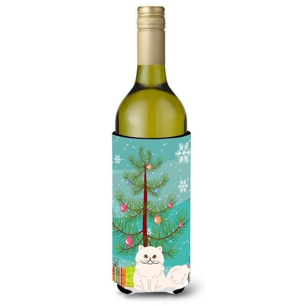 Carolines Treasures Persian Cat Merry Christmas Tree Wine Bottle Beverge Insulator Hugger - BB4425LITERK