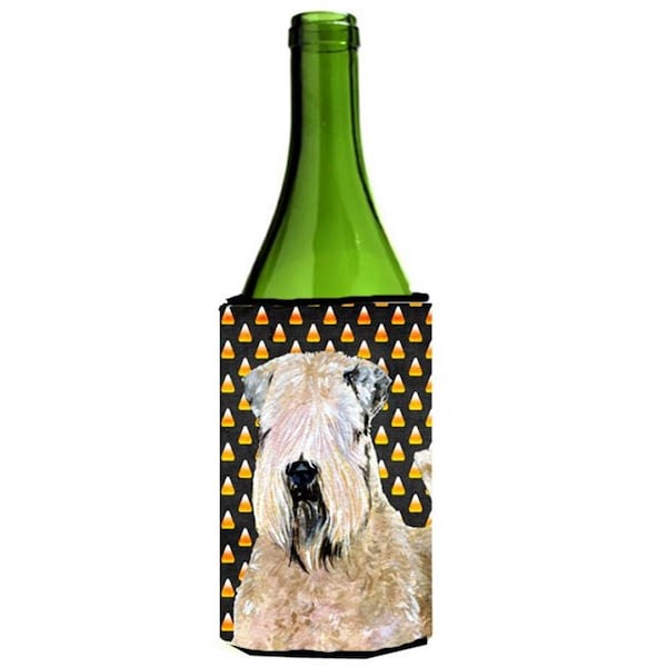 Carolines Treasures Wheaten Terrier Soft Coated Halloween Portrait Wine bottle sleeve Hugger - 24 Oz. - SS4281LITERK