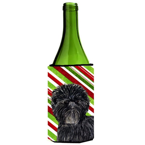 Carolines Treasures Affenpinscher Candy Cane Holiday Christmas Wine Bottle   Hugger - 24 oz. - SS4580LITERK