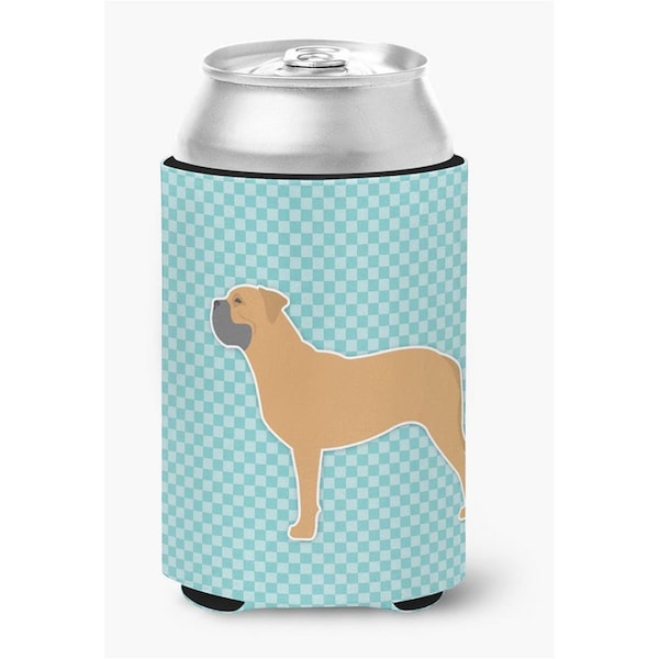 Carolines Treasures Bullmastiff Checkerboard Blue Can or Bottle Hugger - BB3771CC