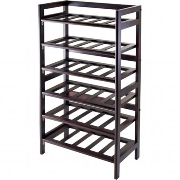 Winsome Trading Winsome Trading 94622 Silvi Wine Rack; 30-Bottle; - 6-Tier - Antique Walnut - 94622