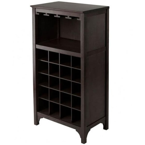 Winsome Trading Winsome Trading 92729 Ancona Modular Wine Cabinet with Glass Rack & 20-Bottle - 92729