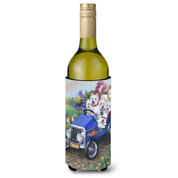 Carolines Treasures 24 oz Westie Hot Rod Wine Bottle Hugger - PPP3209LITERK