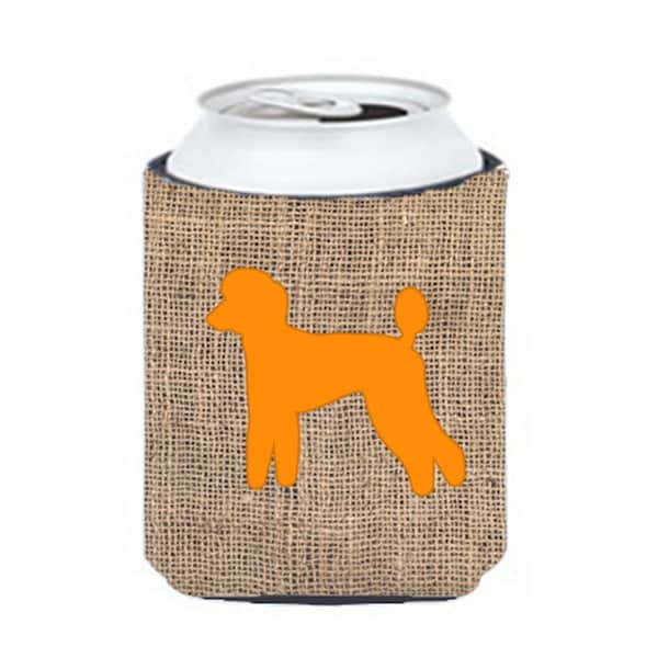 Carolines Treasures Poodle Burlap And Orange Can Or Bottle  Hugger - BB1114-BL-OR-CC