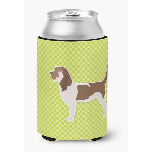 Carolines Treasures Grand Basset Griffon Vendeen Checkerboard Green Can or Bottle Hugger - BB3790CC