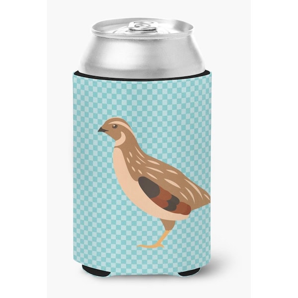 Carolines Treasures Golden Phoenix Quail Blue Check Can or Bottle Hugger - BB8129CC
