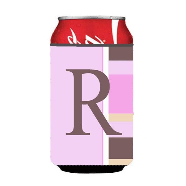 Carolines Treasures Letter R Initial Monogram - Pink Stripes Can or Bottle  Hugger - CJ1005-RCC