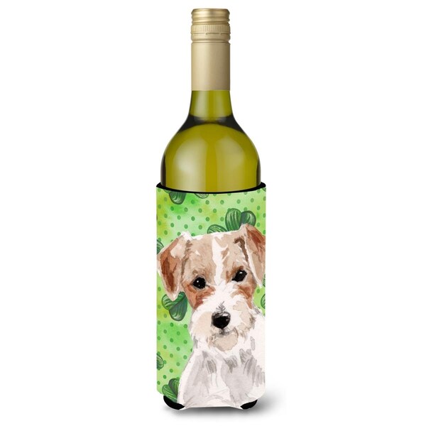 Carolines Treasures Wire Hair Jack Russell St. Patricks Wine Bottle Beverge Insulator Hugger - BB9543LITERK