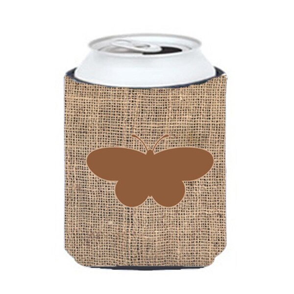 Carolines Treasures Butterfly Burlap And Brown Can Or Bottle  Hugger - BB1051-BL-BN-CC