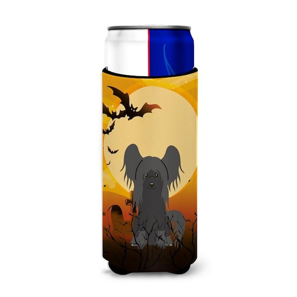 Carolines Treasures Halloween Chinese Crested Black Michelob Ultra Hugger for Slim Cans - BB4378MUK