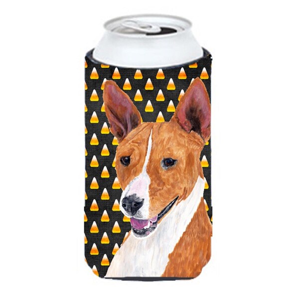 Carolines Treasures Basenji Candy Corn Halloween Portrait Tall Boy Hugger - 22 To 24 oz. - SC9185TBC