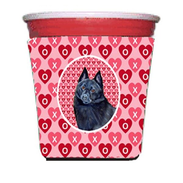 Carolines Treasures Carolines Treasures LH9159RSC Schipperke Valentines Love And Hearts Red Solo Cup bottle sleeve Hugger - 16 To 22 oz. - LH9159RSC
