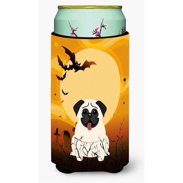 Carolines Treasures Halloween Pug Cream Tall Boy Beverage Insulator Hugger - BB4270TBC