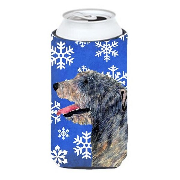 Carolines Treasures Carolines Treasures SS4644TBC Irish Wolfhound Winter Snowflakes Holiday Tall Boy bottle sleeve Hugger 22 to 24 oz. - SS4644TBC