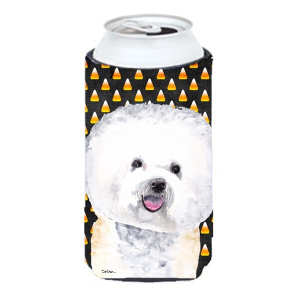 Carolines Treasures Bichon Frise Candy Corn Halloween Portrait Tall Boy  Hugger - SC9173TBC