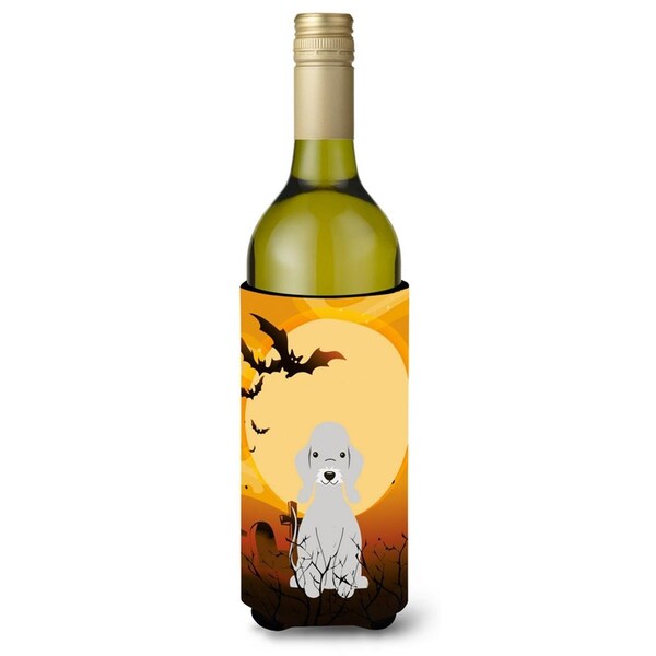 Carolines Treasures Halloween Bedlington Terrier Blue Wine Bottle Beverge Insulator Hugger - BB4356LITERK