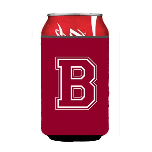 Carolines Treasures Letter B Initial Monogram - Maroon And White Can Or Bottle  Hugger - CJ1032-BCC