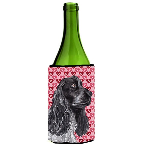 Carolines Treasures Cocker Spaniel Valentines Love Wine bottle sleeve Hugger 24 oz. - SC9554LITERK