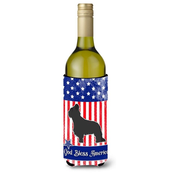 Carolines Treasures USA Patriotic Briard Wine Bottle Beverge Insulator Hugger - BB3326LITERK