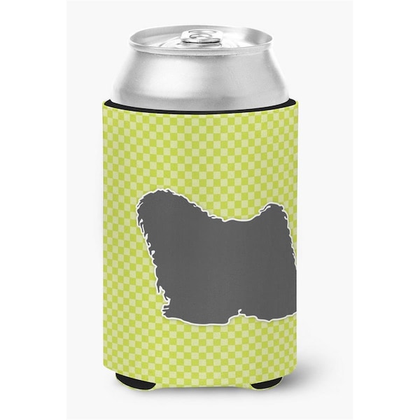 Carolines Treasures Puli Checkerboard Green Can or Bottle Hugger - BB3863CC