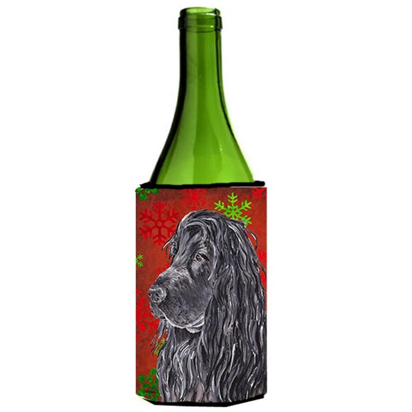 Carolines Treasures English Cocker Spaniel Red Snowflake Christmas Wine bottle sleeve Hugger - 24 oz. - SC9583LITERK