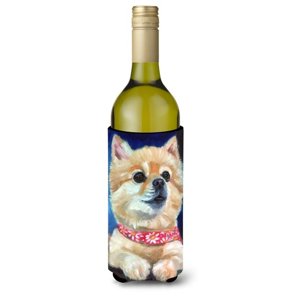 Carolines Treasures Fancy Bandana Pomeranian Puppy Wine Bottle Beverage Insulator Hugger - 7392LITERK