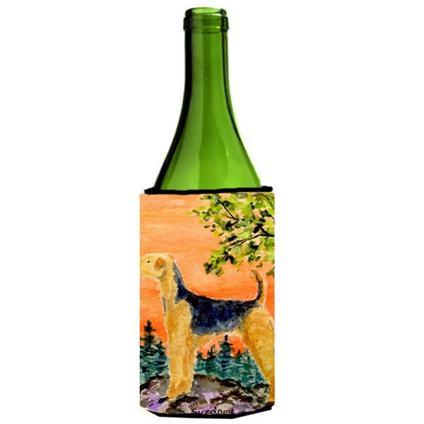 Carolines Treasures Airedale Wine bottle sleeve Hugger - 24 Oz. - SS8850LITERK